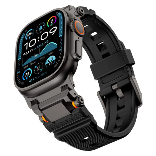 Correa silicona 'Aventurero' Apple Watch (negra/negra)