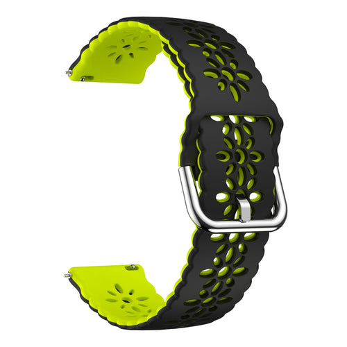 Correa de silicona con relieve Amazfit Bip 3 (Pro) (negro/verde)
