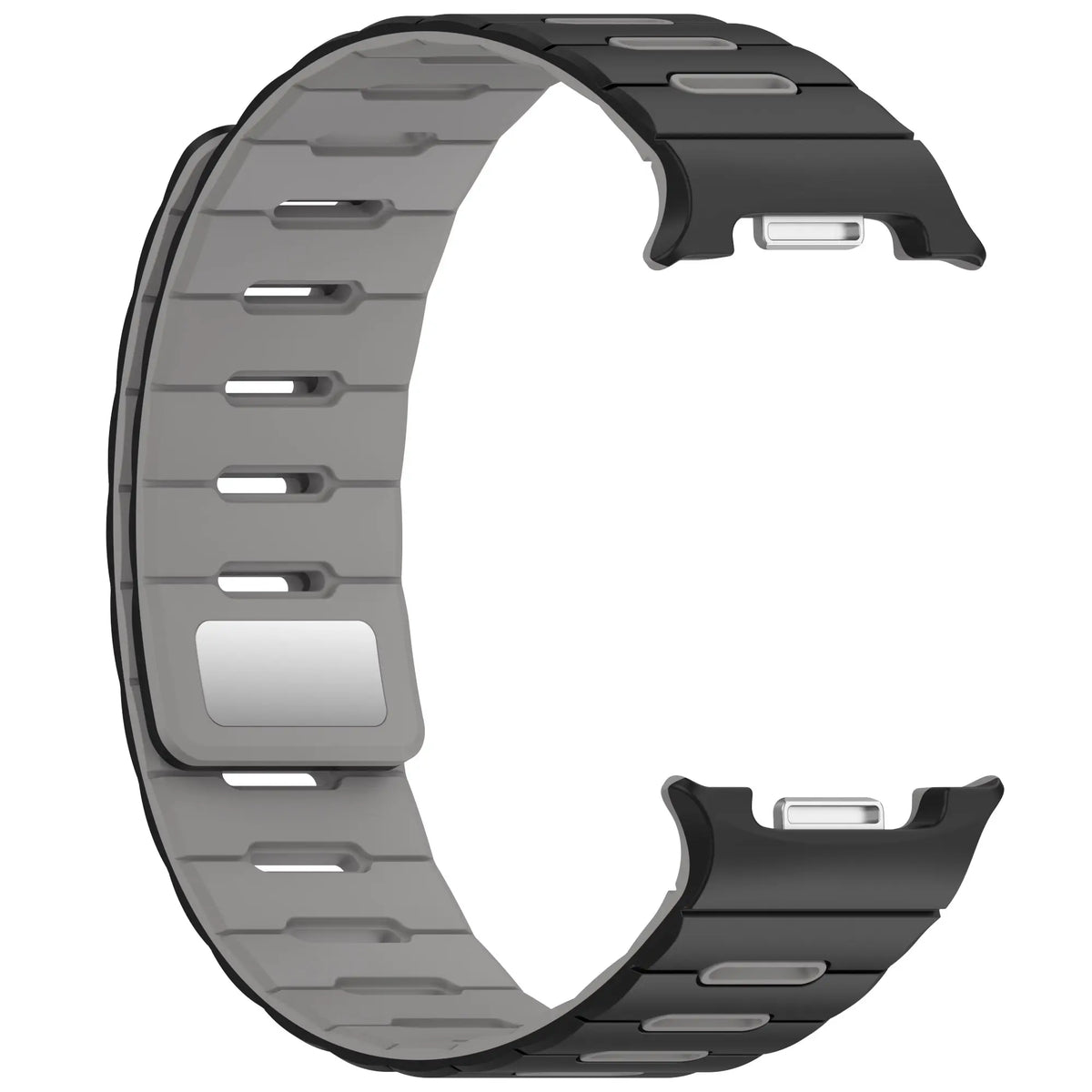 Samsung Galaxy Watch 9 - 44mm Magnetic Silicone Strap (Black/Grey)