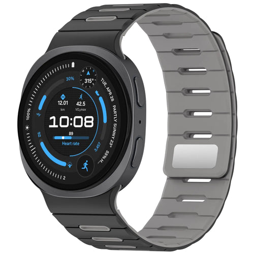 Samsung Galaxy Watch 8 - 44mm Magnetic Silicone Strap (Black/Grey)