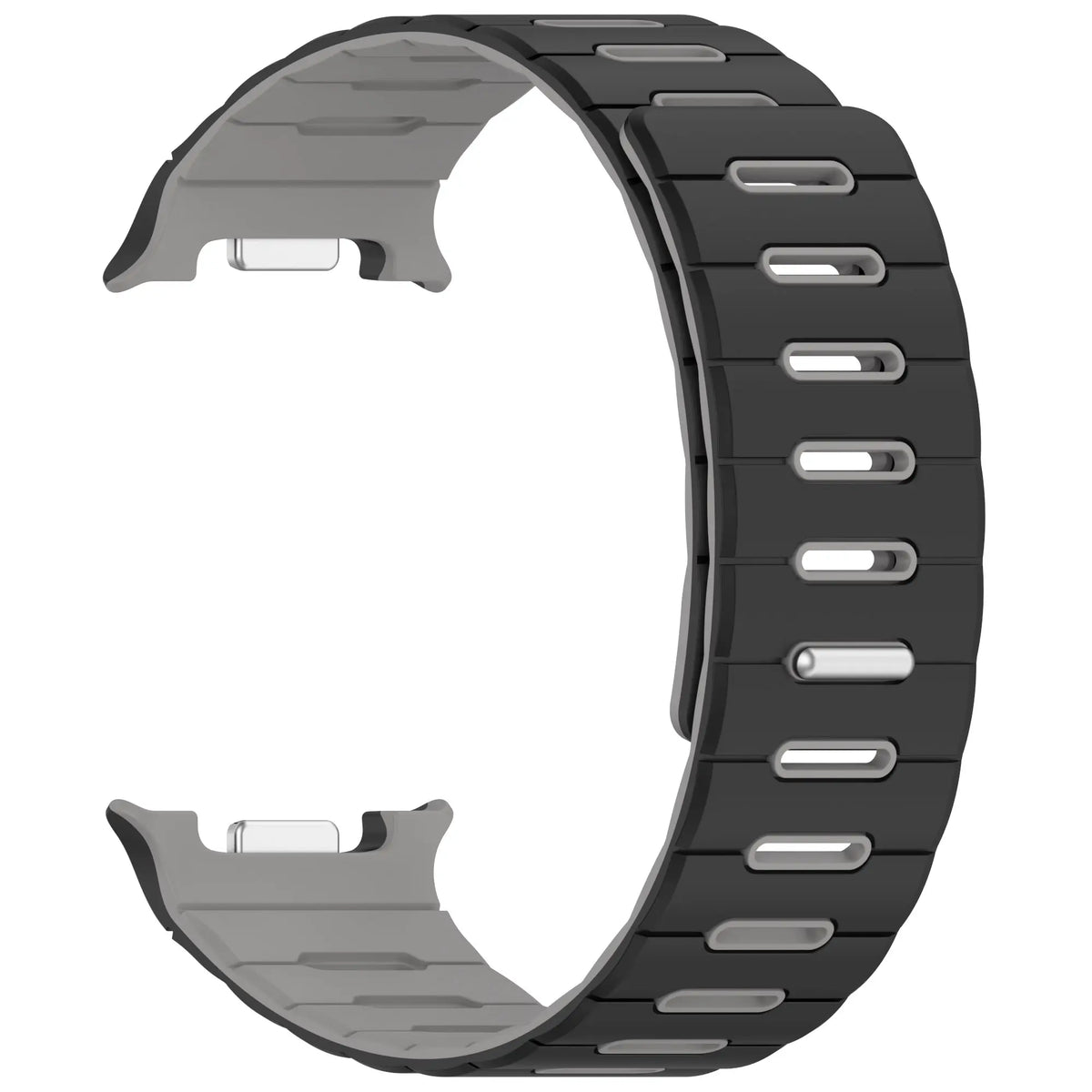 Samsung Galaxy Watch 8 - 40mm Magnetic Silicone Strap (Black/Grey)