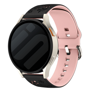 Correa silicona 'Flores' Withings ScanWatch Nova (negro/rosa claro)