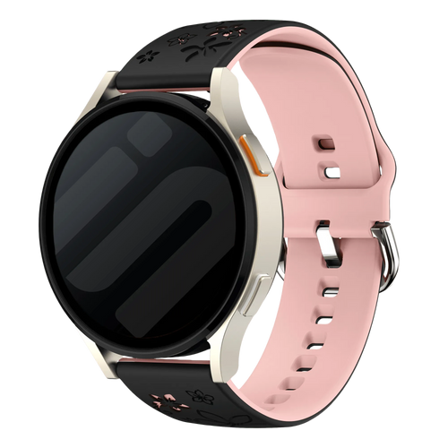 Coros Apex 42mm Flower Silicone Strap (Black/Light Pink)