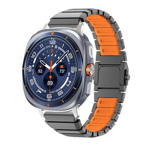 Correa titanio híbrida one bead Samsung Galaxy Watch Ultra (negro/naranja)