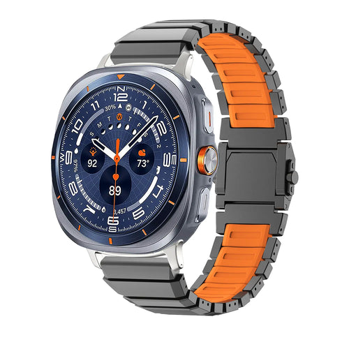 Correa titanio híbrida one bead Samsung Galaxy Watch Ultra (negro/naranja)
