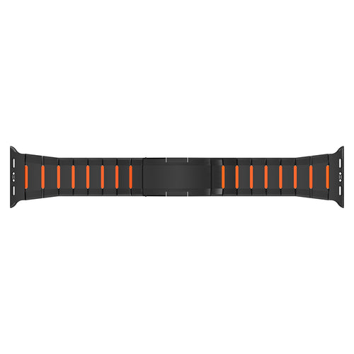 Apple Watch Steel Hybrid Strap (Black/Orange)