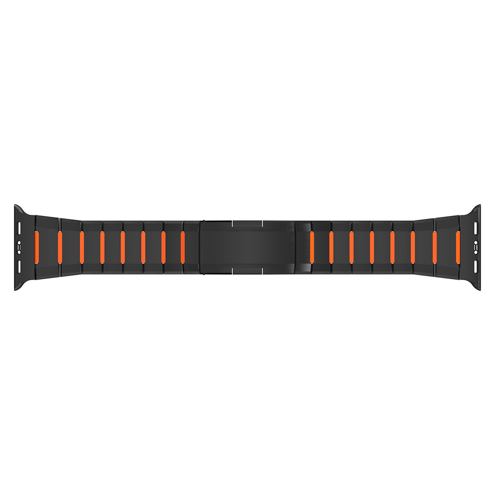 Apple Watch Steel Hybrid Strap (Black/Orange)