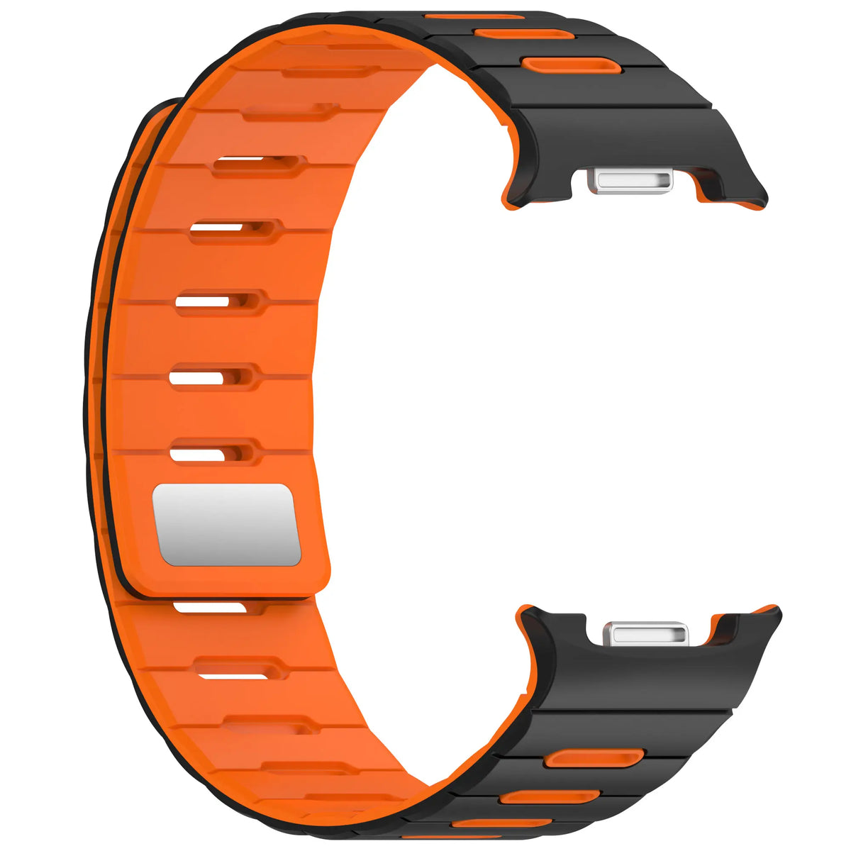Samsung Galaxy Watch 8 - 40mm Magnetic Silicone Strap (Black/Orange)