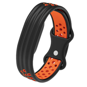 Silicone Sport Strap, black/orange