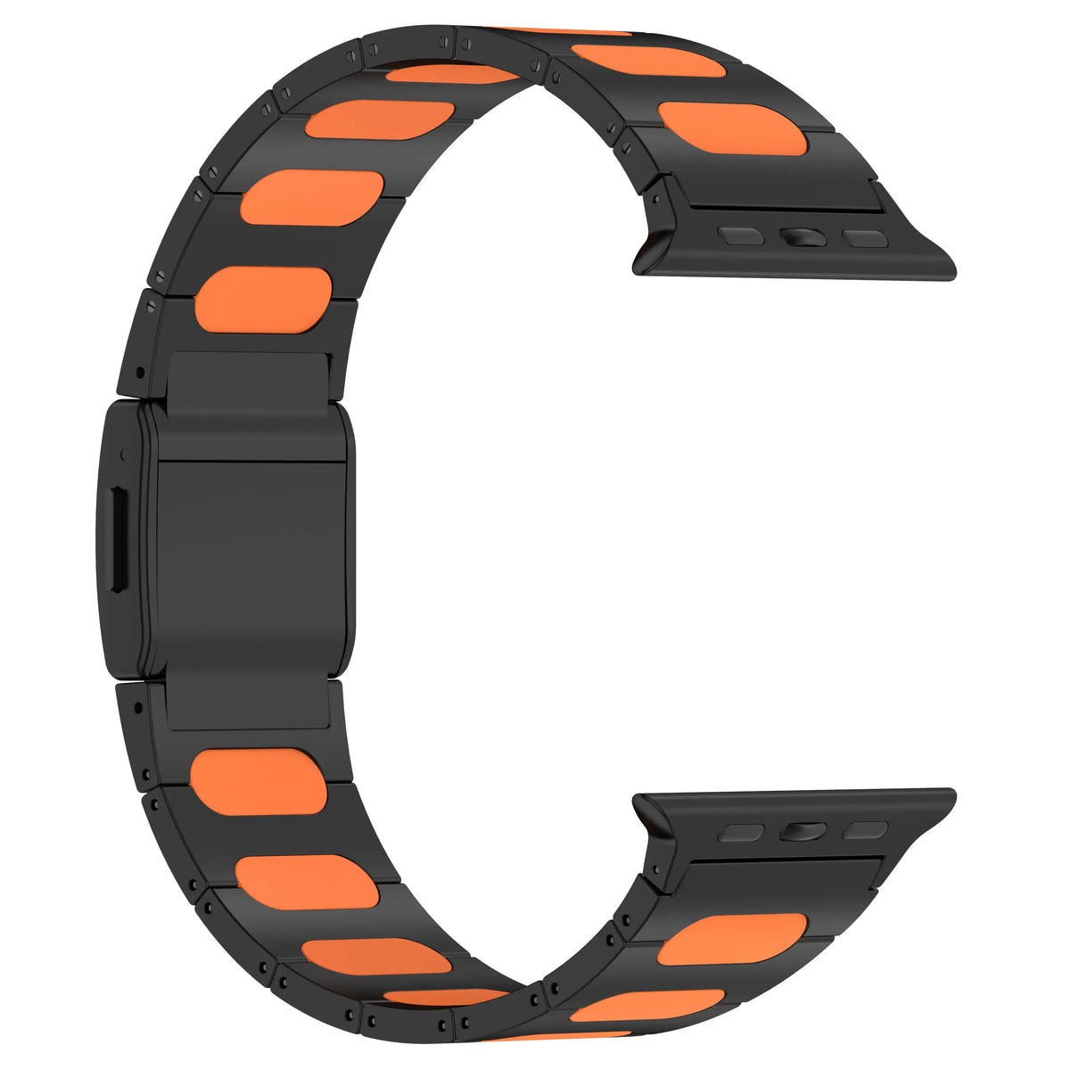 Correa acero híbrida refinado Apple Watch Ultra (negro/naranja)