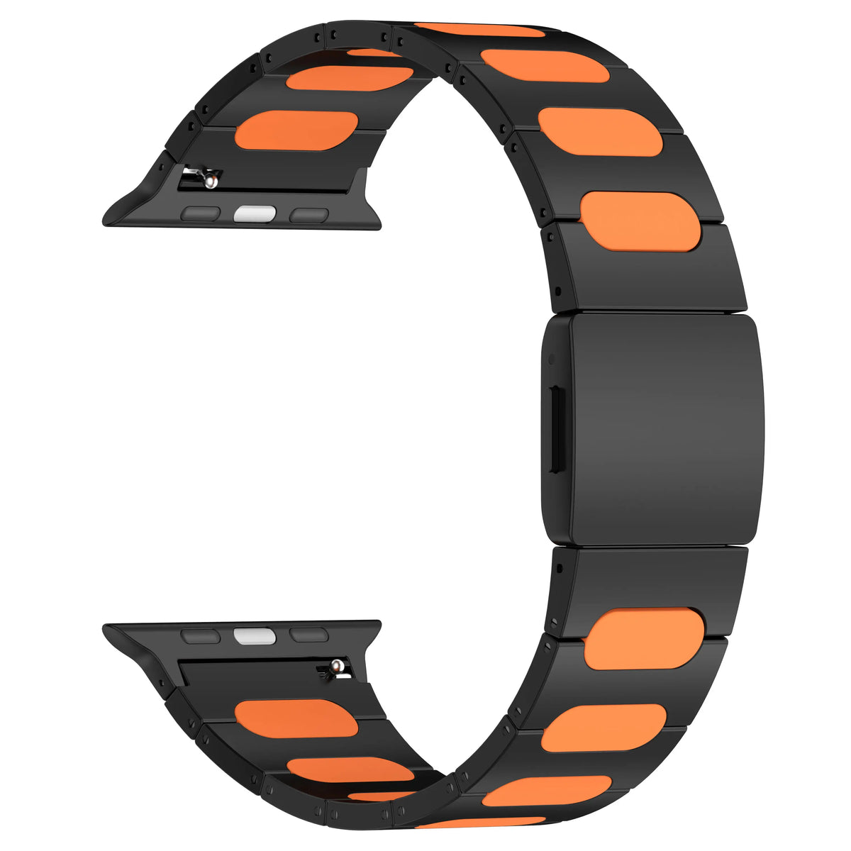 Correa acero híbrida refinado Apple Watch Ultra (negro/naranja)