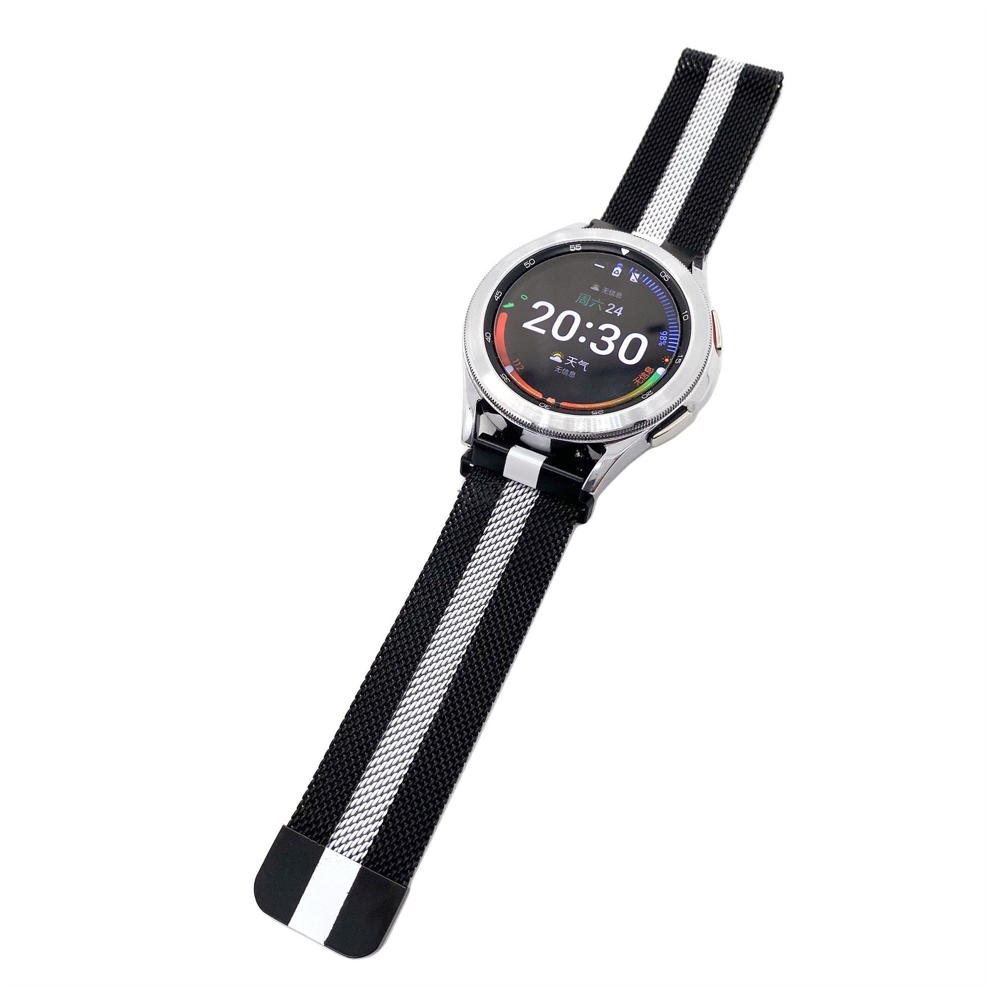 Correa milanesa Suunto 9 Peak Pro (negro/blanco)