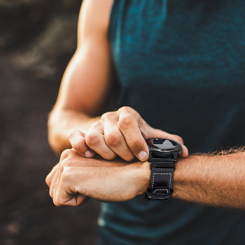 Correa cuero 'Premium' Garmin Descent G2 (negro)