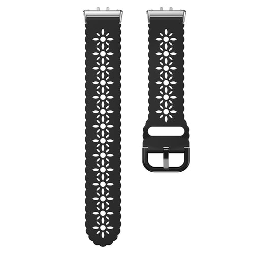 Correa de silicona con diseño Samsung Galaxy Fit 3 (negra)