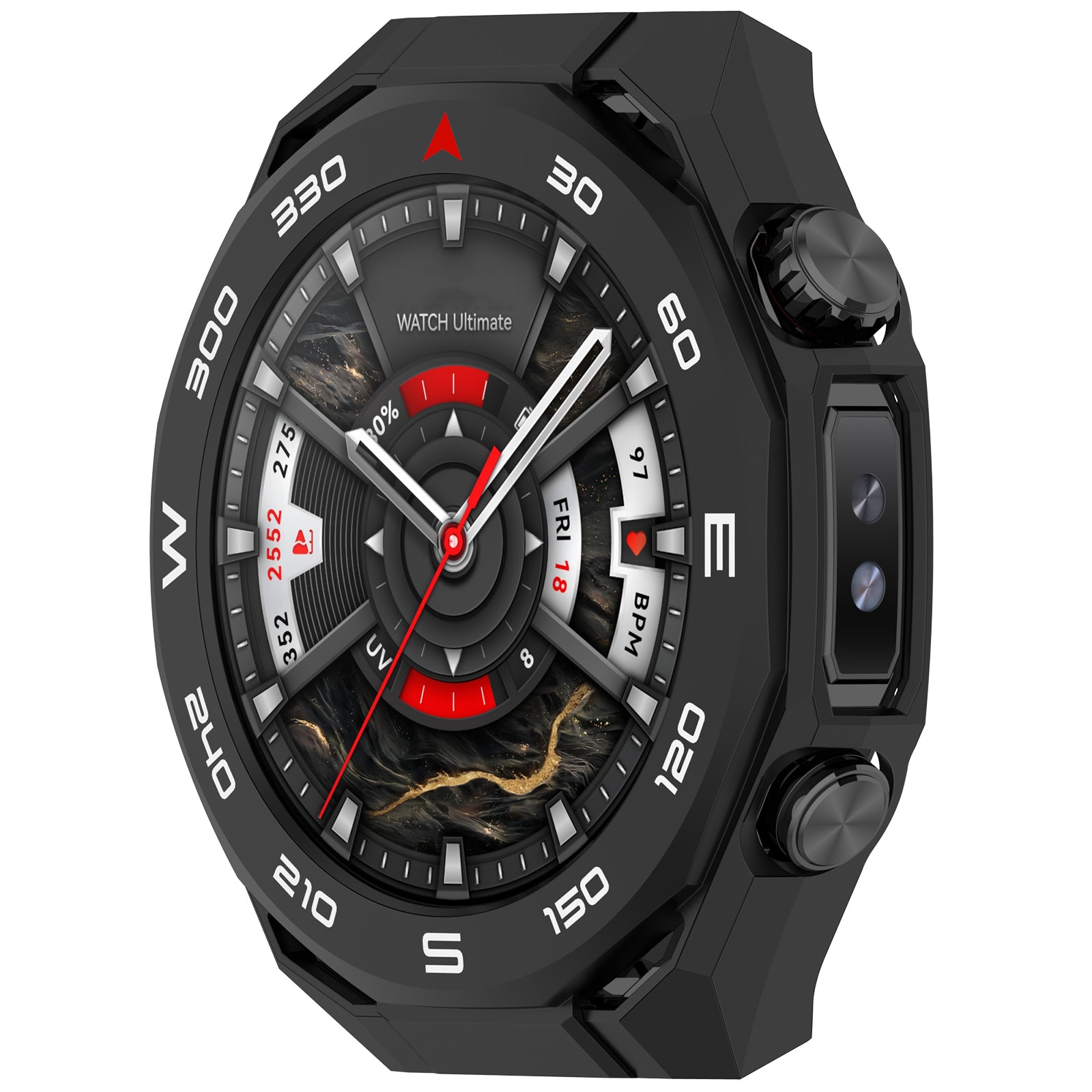 Funda PC con cristal Huawei Watch Ultimate 2 (negro)