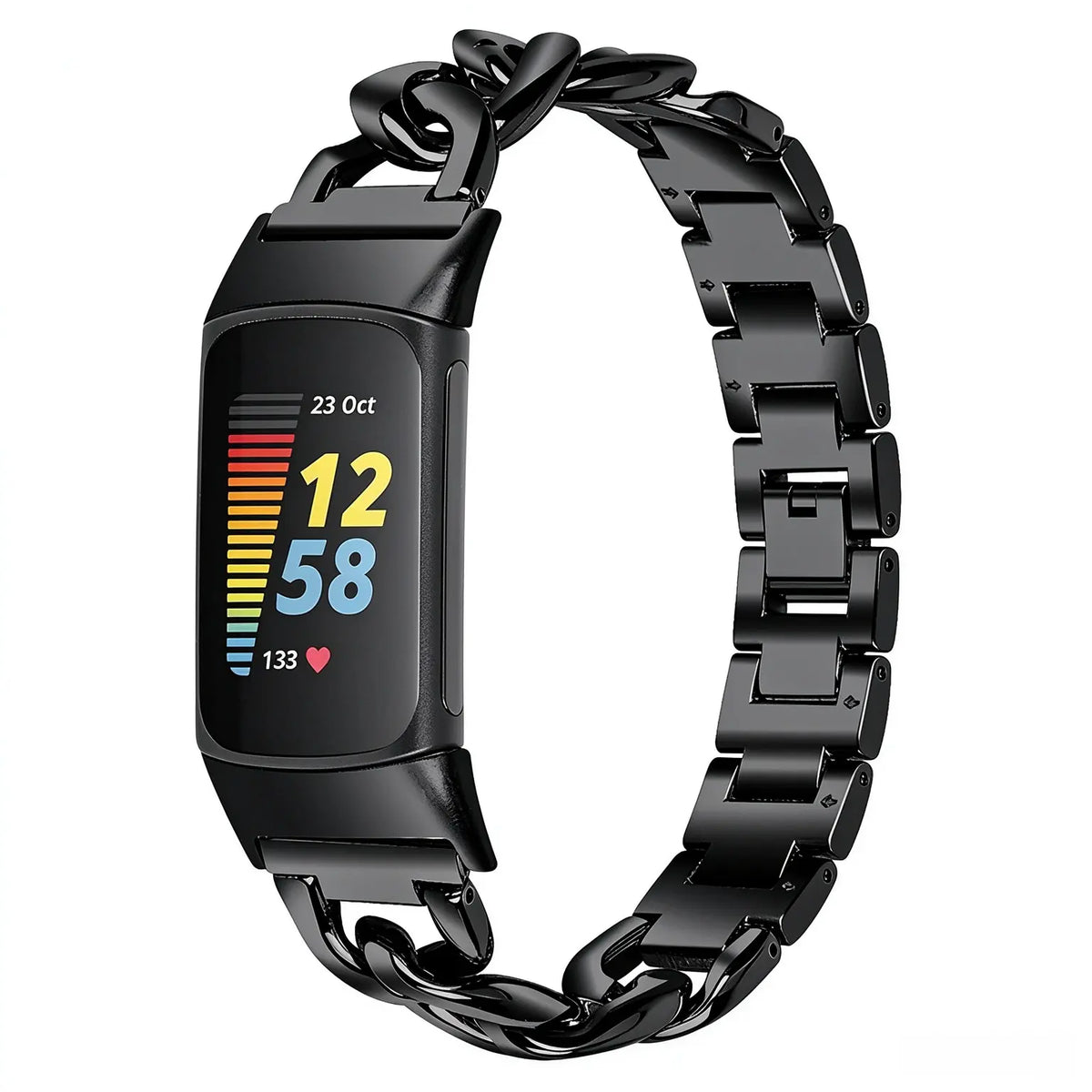 Correa cadena de acero Fitbit Charge 6 (negro)
