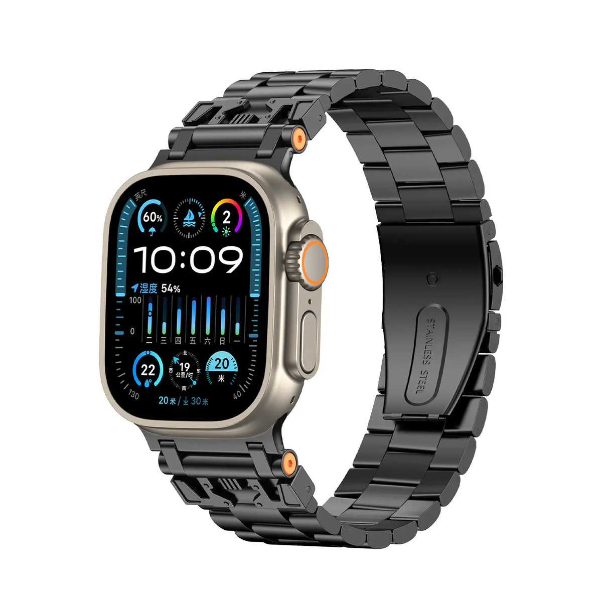 Apple Watch Mecha Steel Strap (Black)