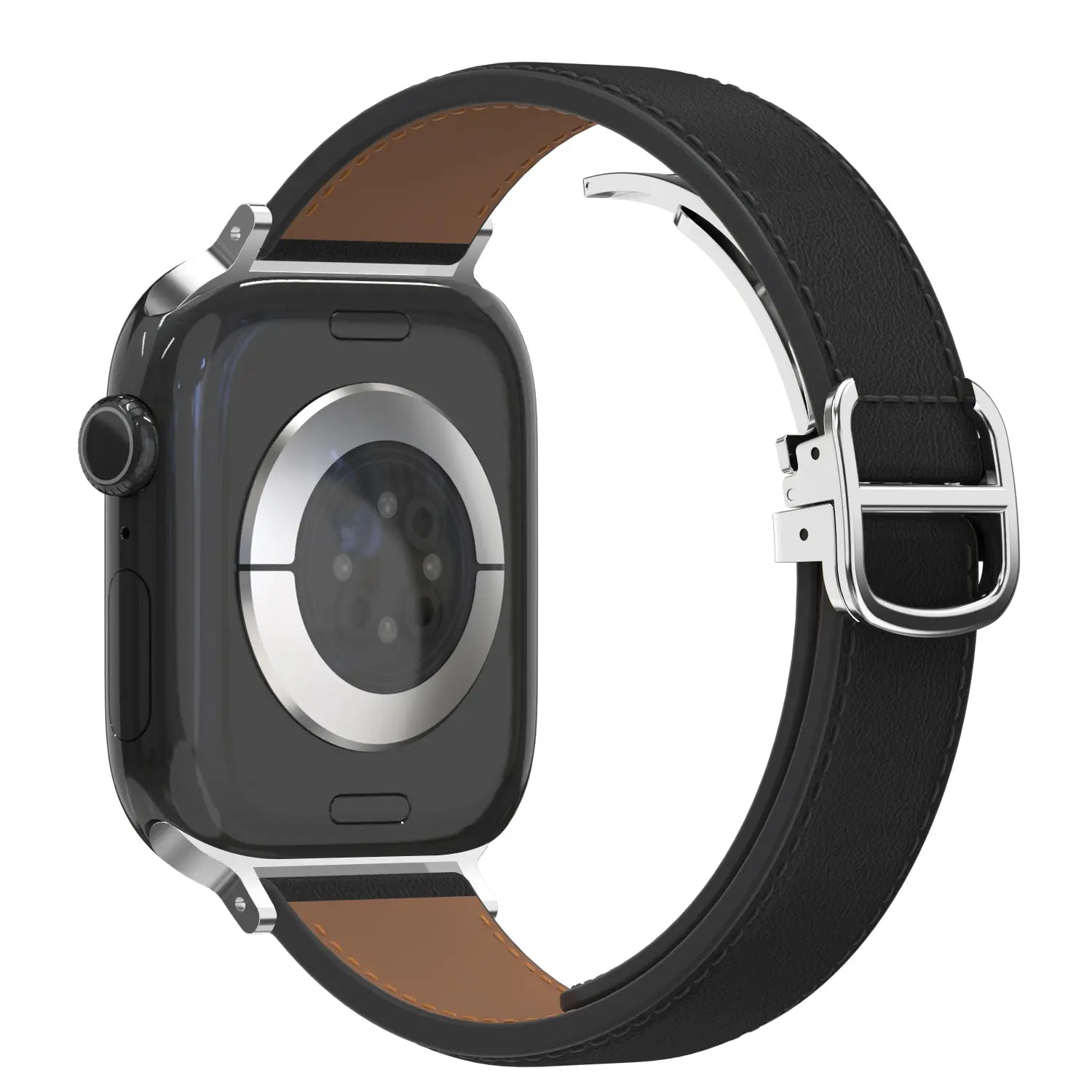 Bandz Apple Watch Leather Strap 'D-Type' (Black)