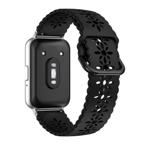 Correa de silicona con diseño Samsung Galaxy Fit 3 (negra)