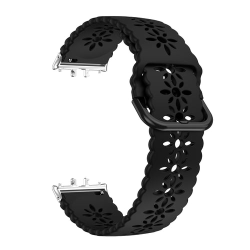 Correa de silicona con diseño Samsung Galaxy Fit 3 (negra)