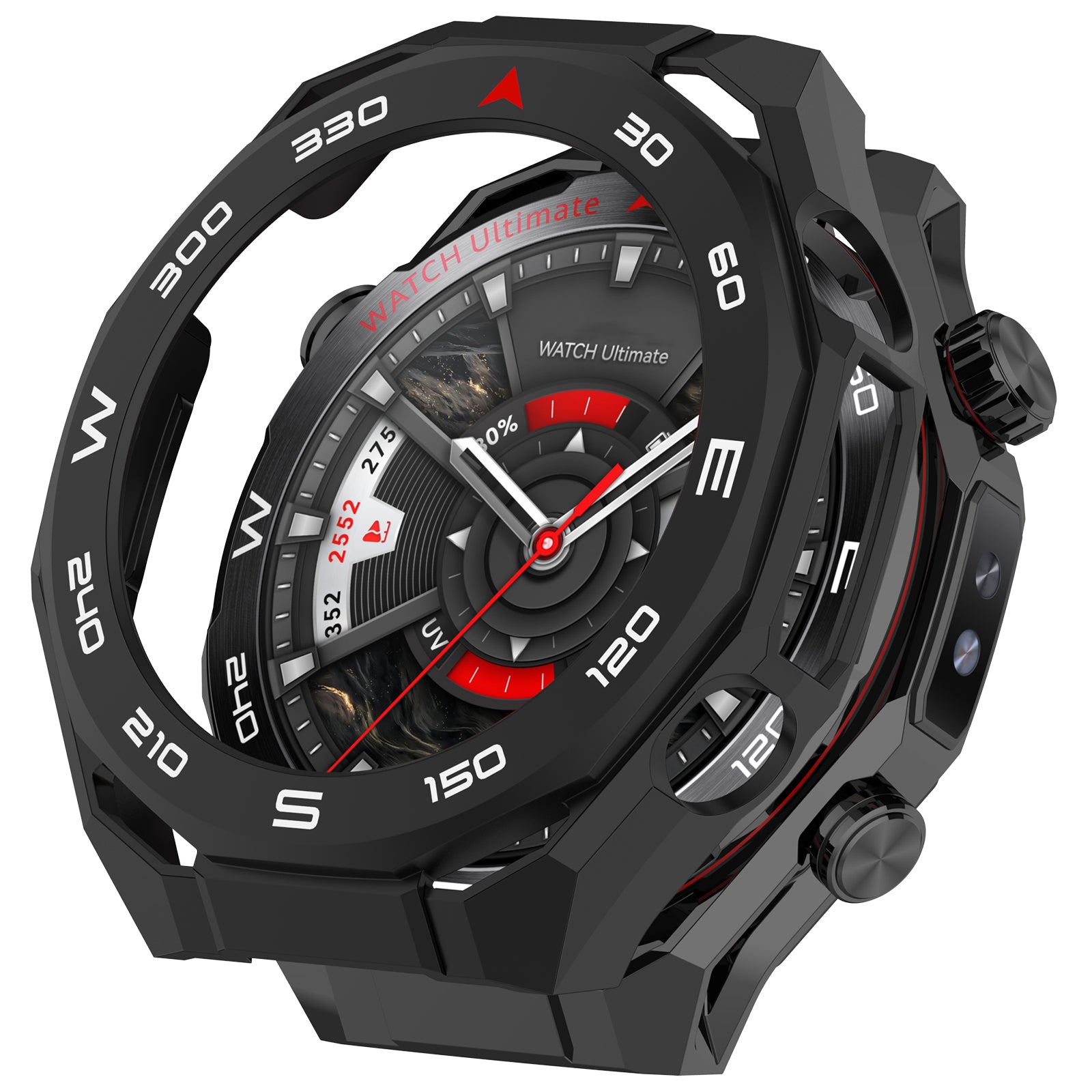 Funda PC con cristal Huawei Watch Ultimate 2 (negro)