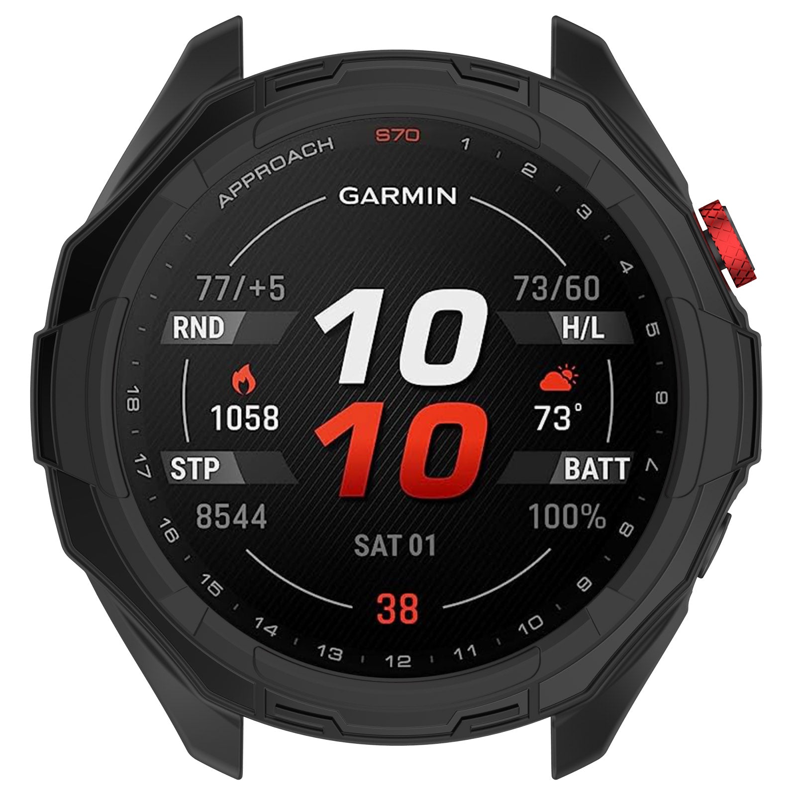 Funda resistente TPU Garmin Approach S70 - 47mm (negro)