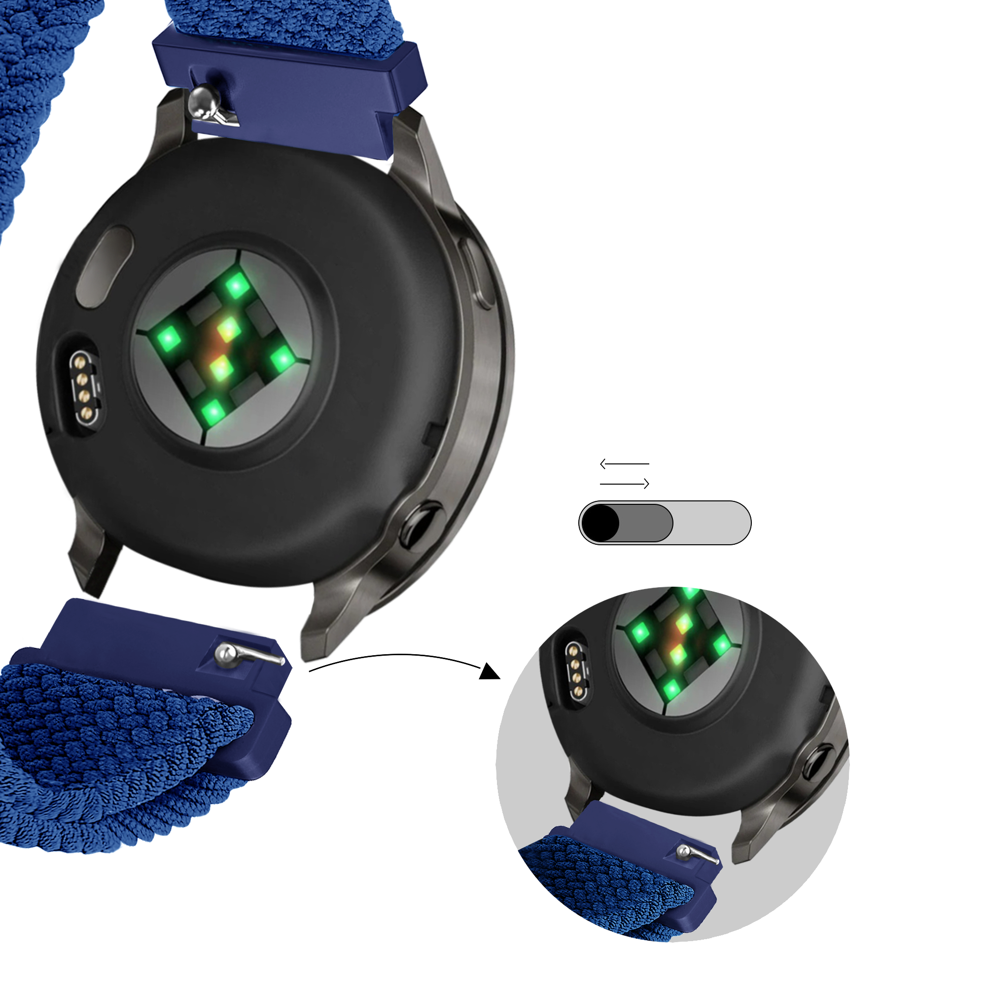 Bandz Correa trenzada ajustable Garmin Venu 2s (azul)