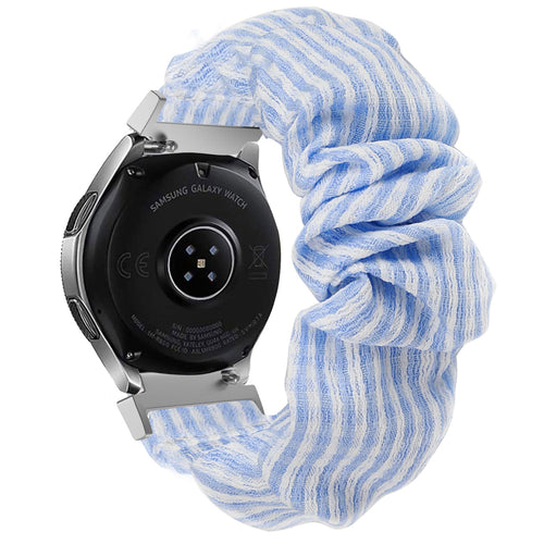 Samsung Galaxy Watch 4 Classic 46mm Scrunchie Strap (Blue Stripes)