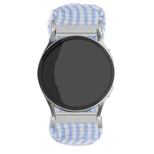 Samsung Galaxy Watch 4 Classic 46mm Scrunchie Strap (Blue Stripes)