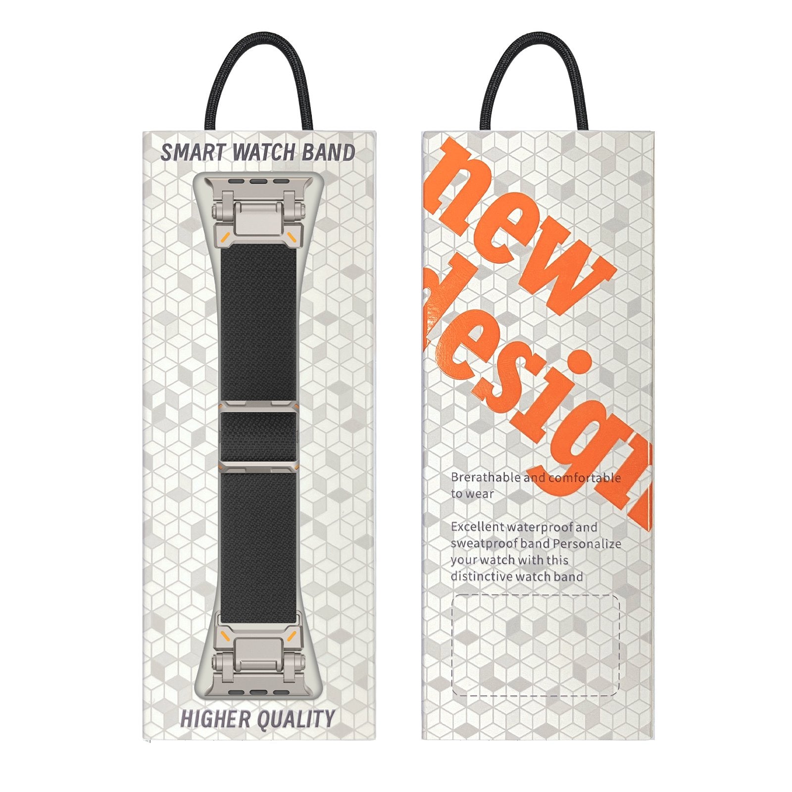 Apple Watch 'Explorer' Polyester Strap (Black with Titanium)