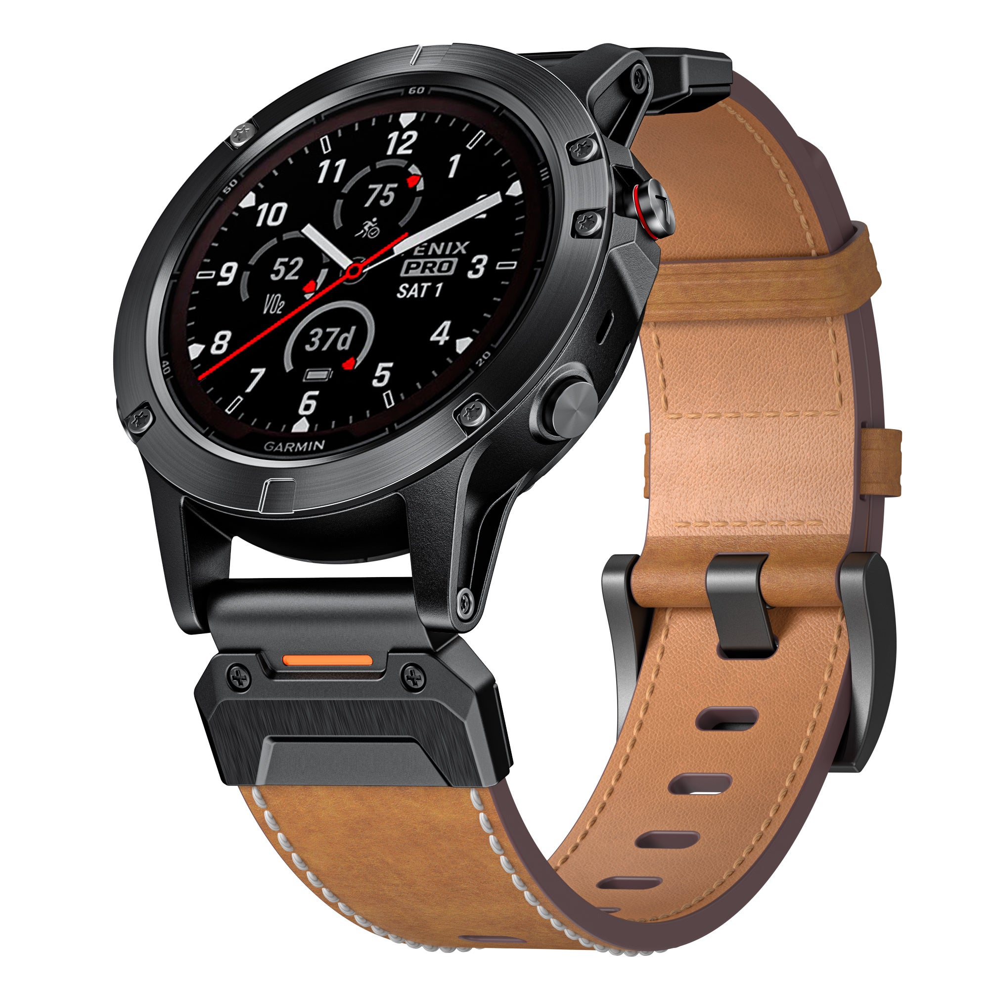 Garmin Quatix 8 - 51mm Genuine Leather Strap (Brown)