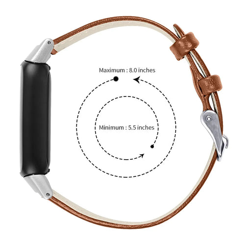 Fitbit Luxe Modern Leather Strap (Brown)