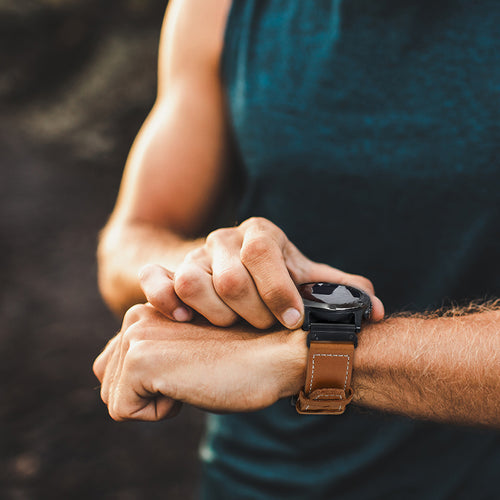 Correa cuero 'Premium' Garmin Descent G2 (marrón)