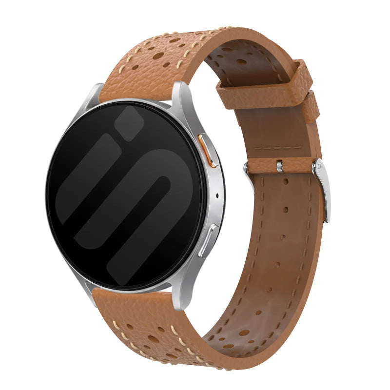 18mm breathable leather band brown