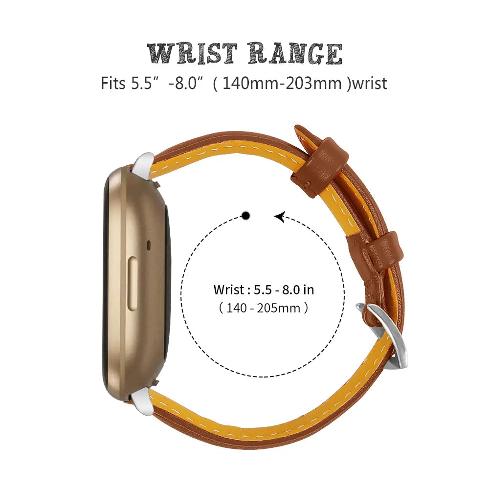 Fitbit Versa 4 Slim Leather Strap (Brown)