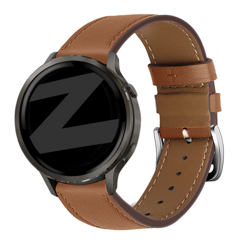 Bandz Garmin Vivomove HR Leather Strap 'Deluxe' (Brown)