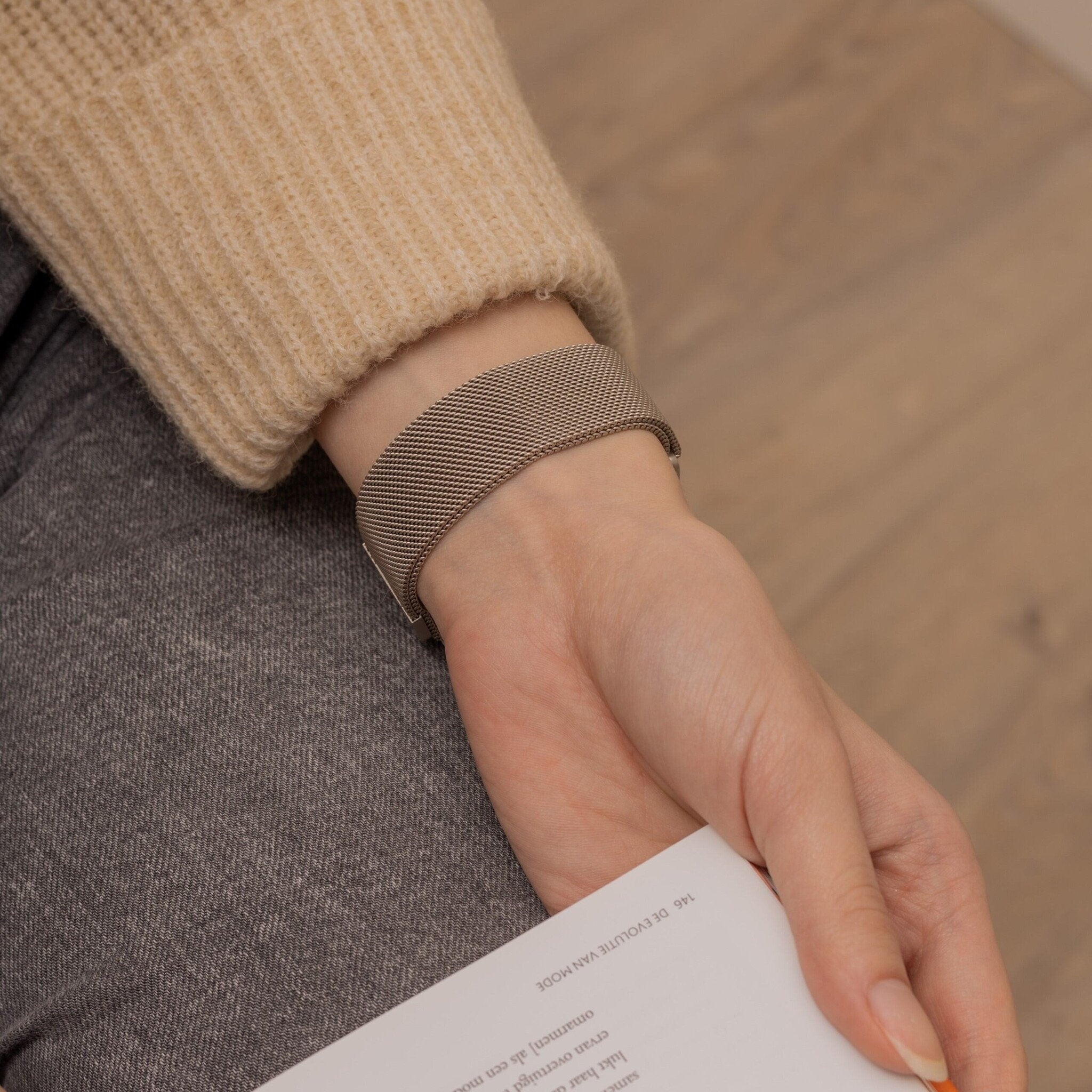 Correa milanesa Garmin Forerunner 570 - 42mm (chapán dorado)