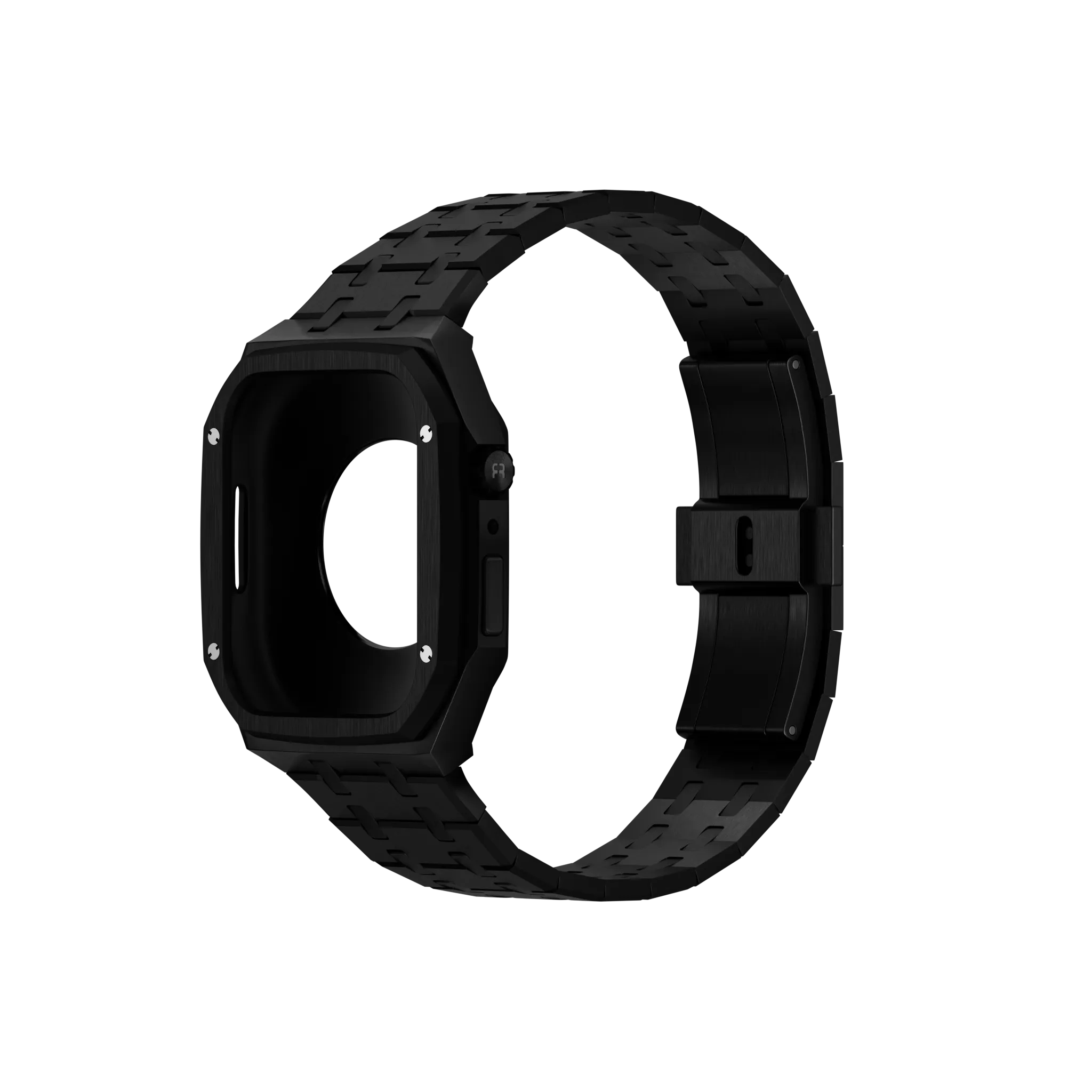 Reqior Funda con correa de acero Apple Watch 45mm (negro)