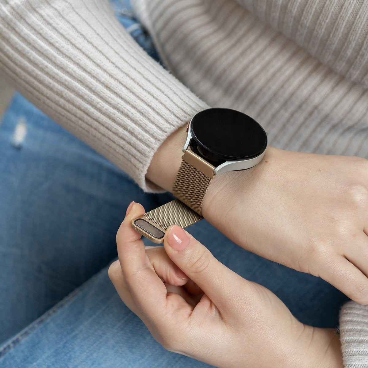 Correa milanesa Withings ScanWatch Nova (champán dorado)