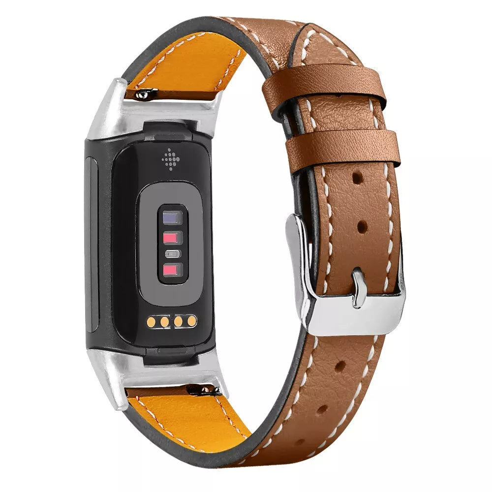 Fitbit Charge 5 Modern Leather Strap (Brown)
