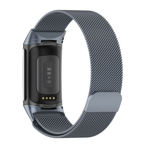 Correa milanesa Fitbit Charge 5 (gris espacial)