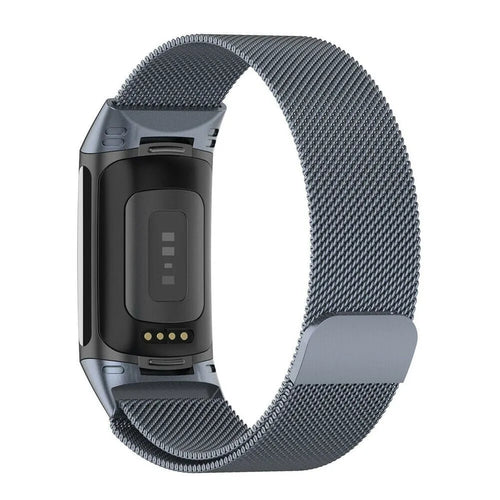 Correa milanesa Fitbit Charge 5 (gris espacial)