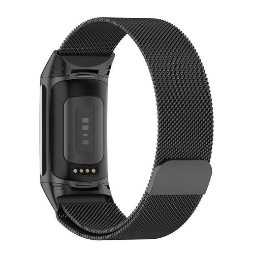 Correa milanesa Fitbit Charge 5 (negra)