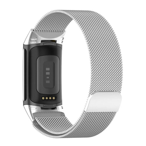 Correa milanesa Fitbit Charge 5 (plata)
