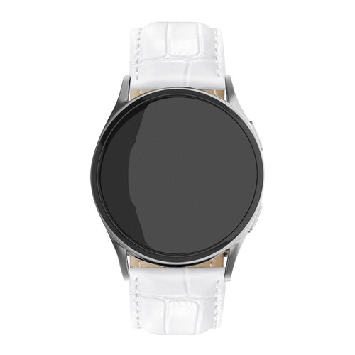 Correa cuero granulado cocodrilo Oppo Watch X (blanco)