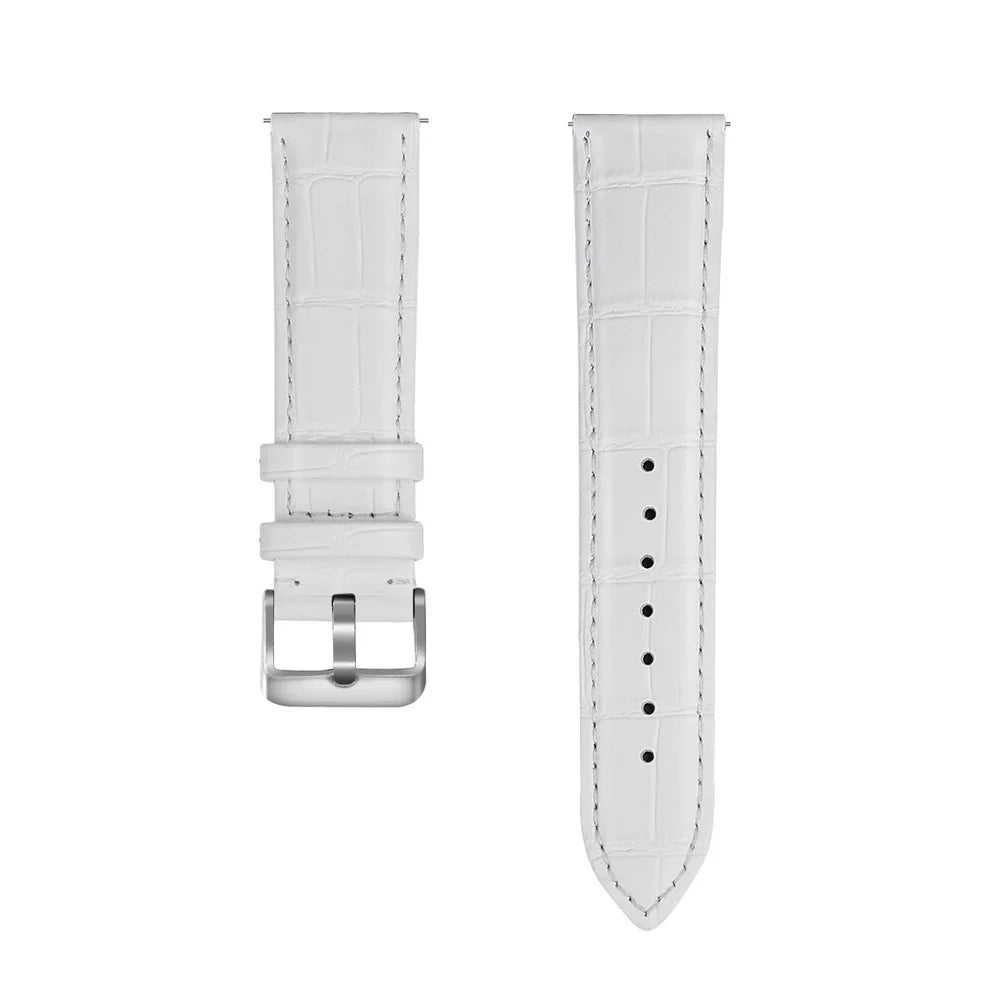 Correa cuero cocodrilo granulado Withings ScanWatch Nova (blanco)