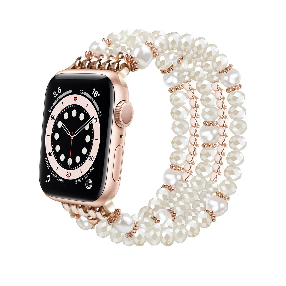 Apple Watch Beaded Crystal Strap (Cream)
