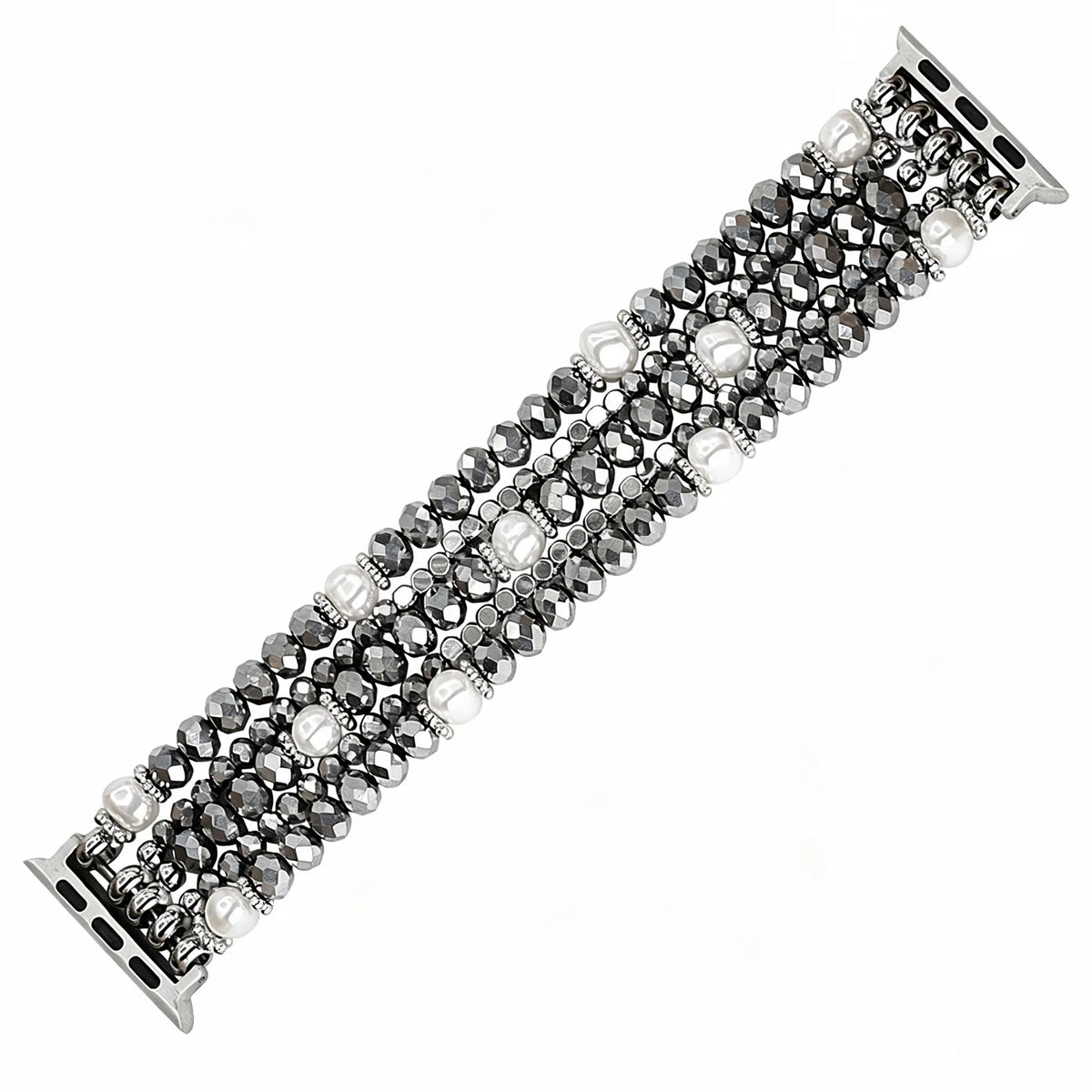 Apple Watch Beaded Crystal Strap (Silver)
