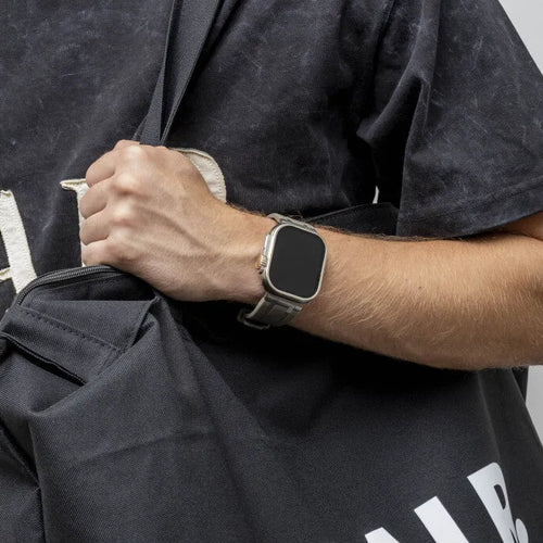 BALR. Apple Watch Ultra Liquid Silicone Strap (Brown/Titanium)
