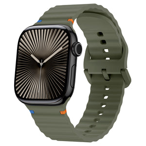 apple watch wave silicone strap green
